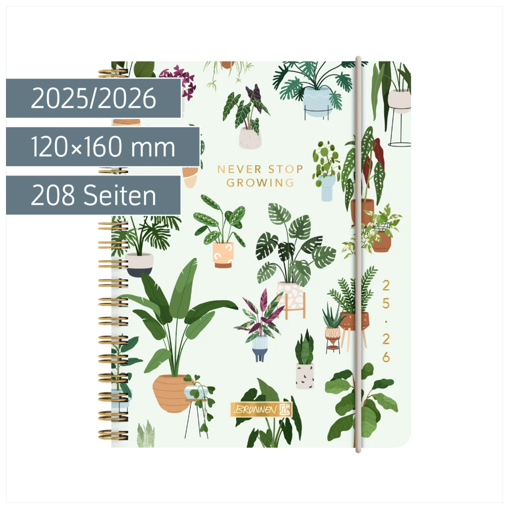 Schülerkalender 2025/2026 „Little Plants“ | A6, Kunststoff