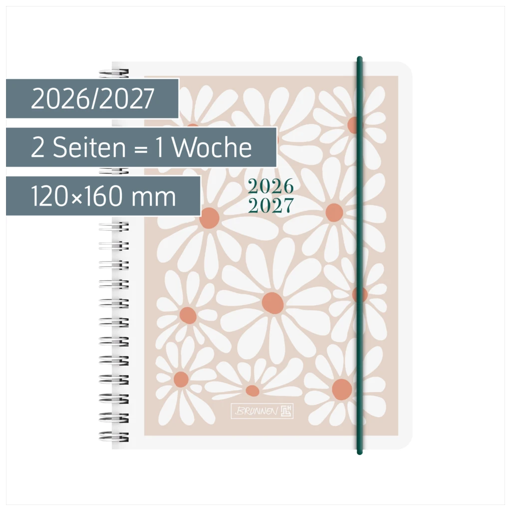 Schülerkalender 2026/2027 „Daisy“ | A6, Kunststoff