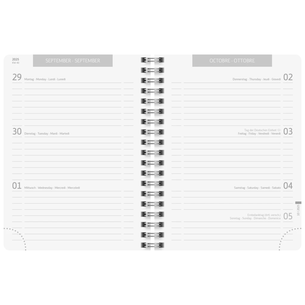 Schülerkalender 2025/2026 „Grey Marble“ | A6, Kunststoff