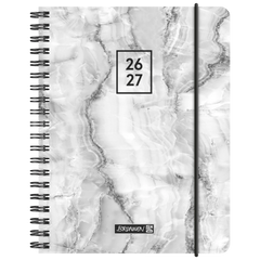 Schülerkalender 2026/2027 „Grey Marble“ | A6, Kunststoff