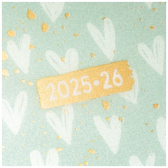 Schülerkalender 2025/2026 „Hearts“ | A6, Kunststoff