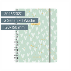Schülerkalender 2026/2027 „Hearts“ | A6, Kunststoff