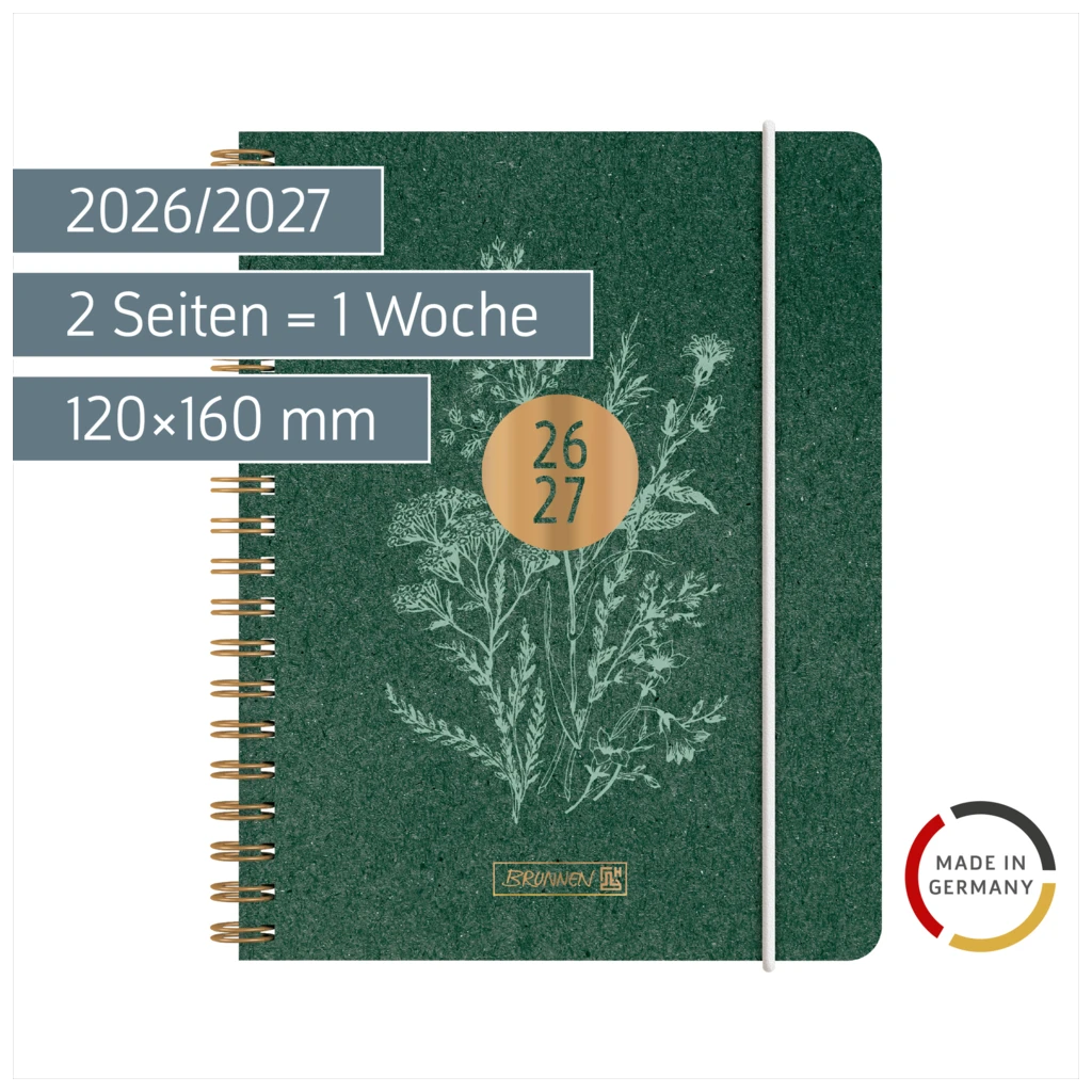 Schülerkalender 2026/2027 „Botanical“ | A6, Karton