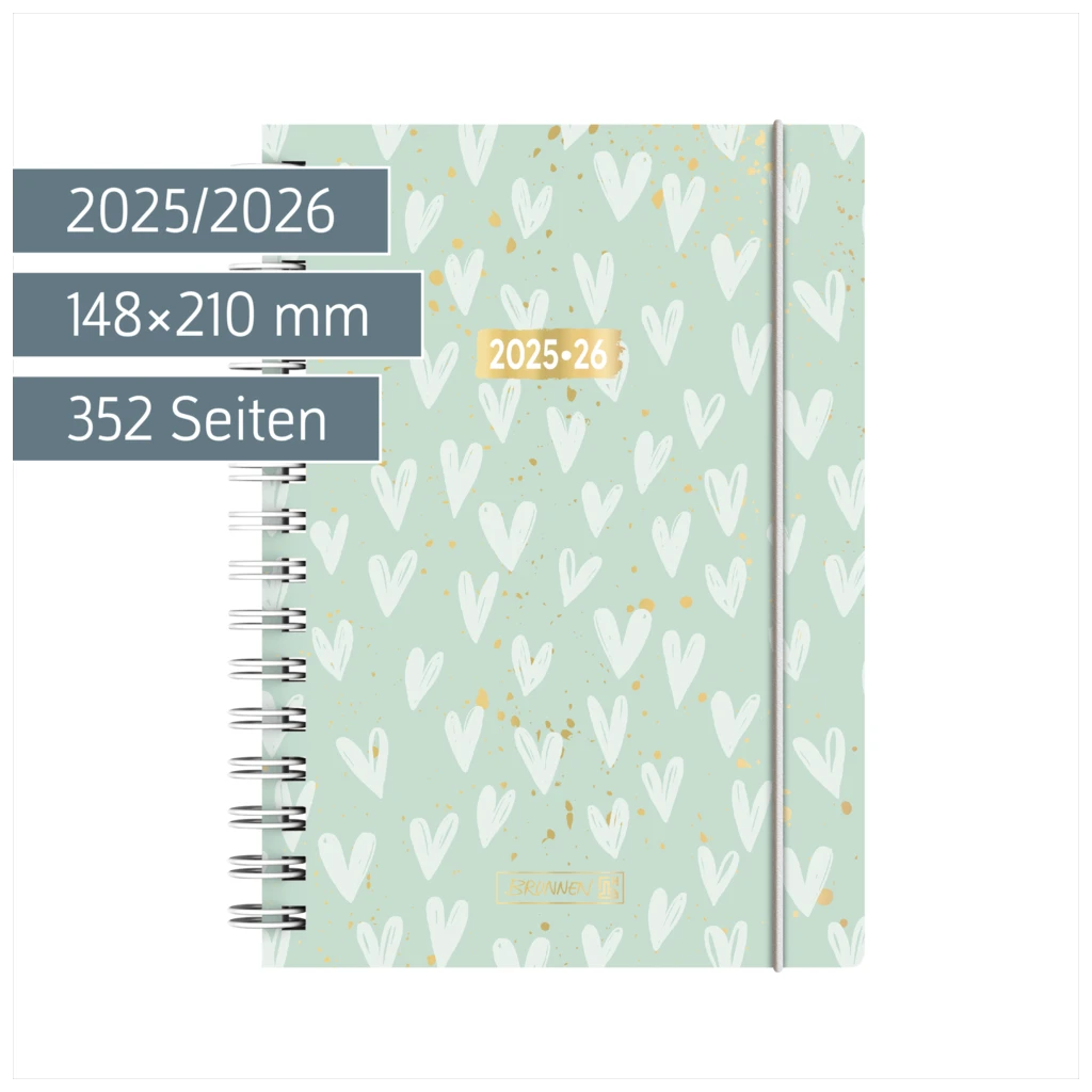 Schülerkalender 2025/2026 „Hearts“ | A5, Kunststoff