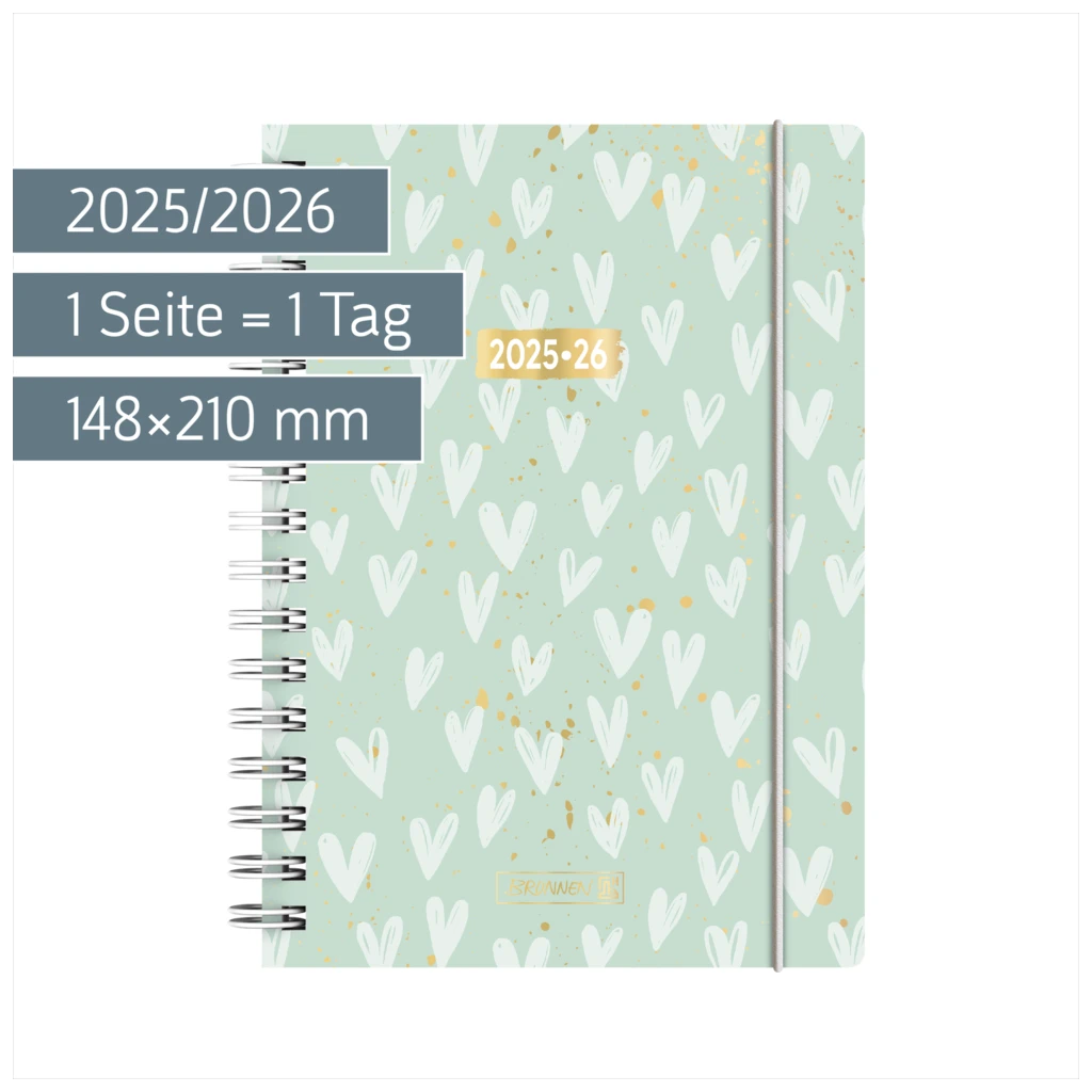 Schülerkalender 2025/2026 „Hearts“ | A5, Kunststoff