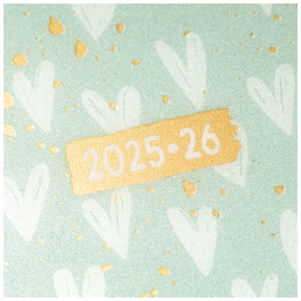 Schülerkalender 2025/2026 „Hearts“ | A5, Kunststoff