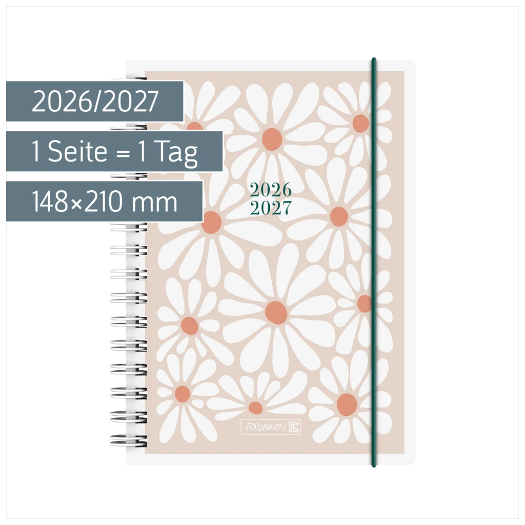 Schülerkalender 2026/2027 „Daisy“ | A5, Kunststoff