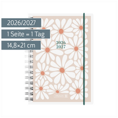 Schülerkalender 2026/2027 „Daisy“ | A5, Kunststoff