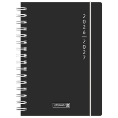 Schülerkalender 2026/2027 „Plain Black“ | A5, Kunststoff