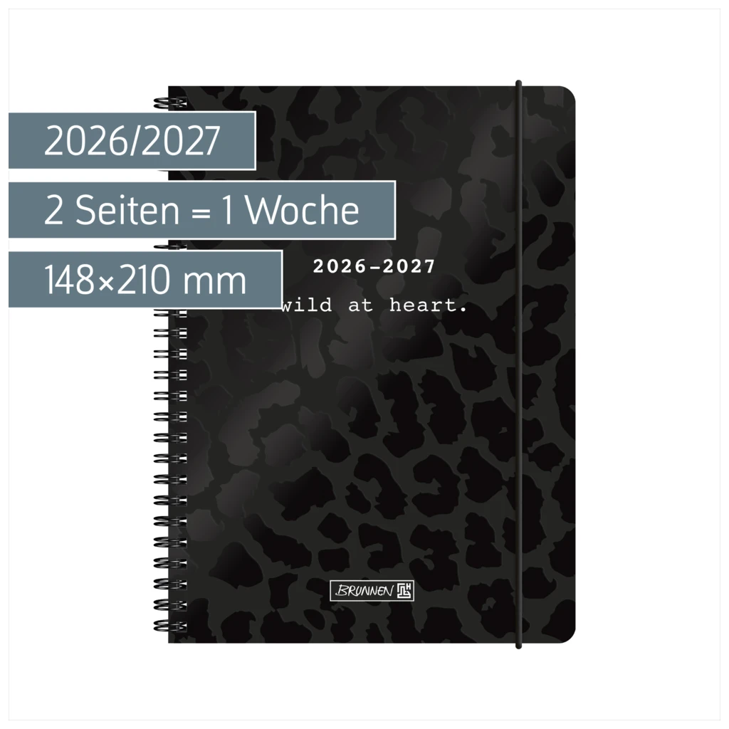 Schülerkalender 2026/2027 „BLACK“ | A5, Papier