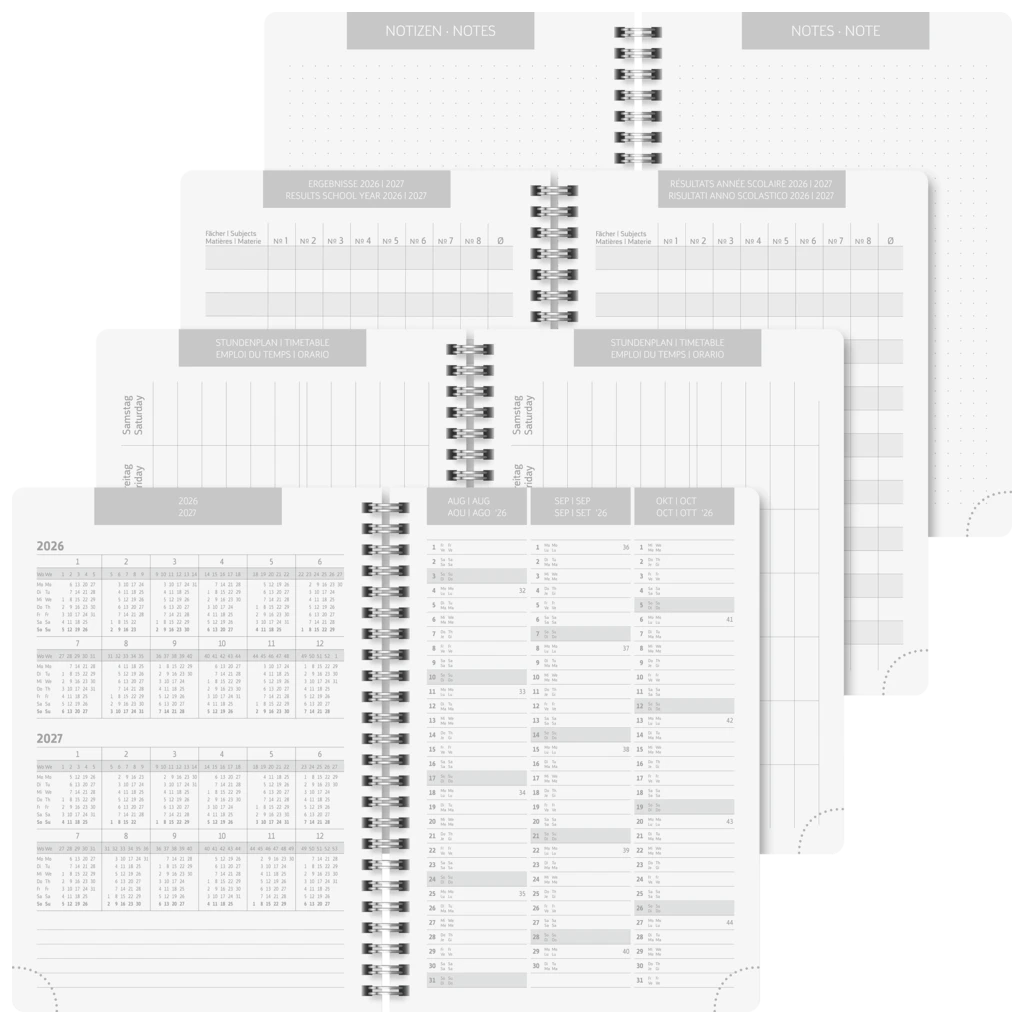 Schülerkalender 2026/2027 „BLACK“ | A5, Papier