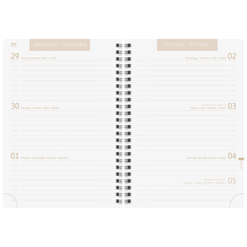 Schülerkalender 2026/2027 „Linen“ | A5, Textil