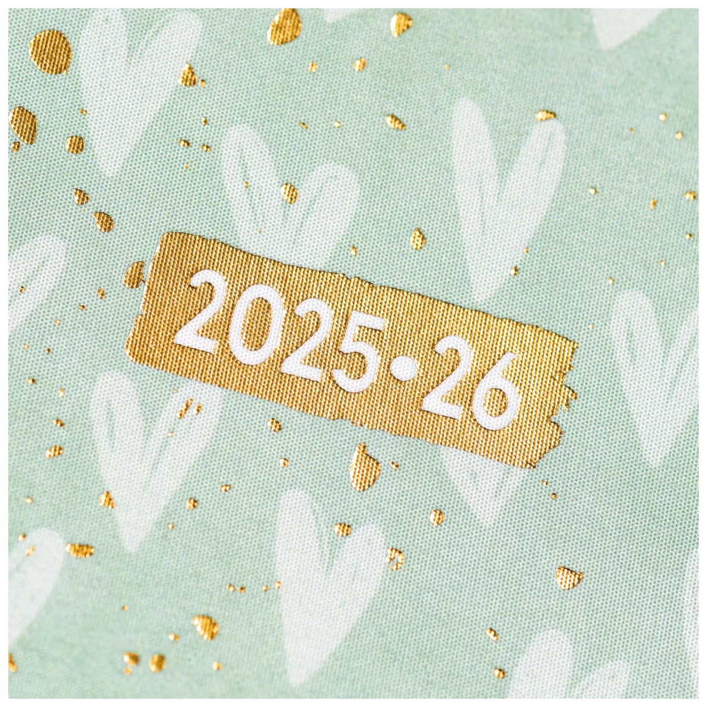 Schülerkalender 2025/2026 „Hearts“ | A5, Textil