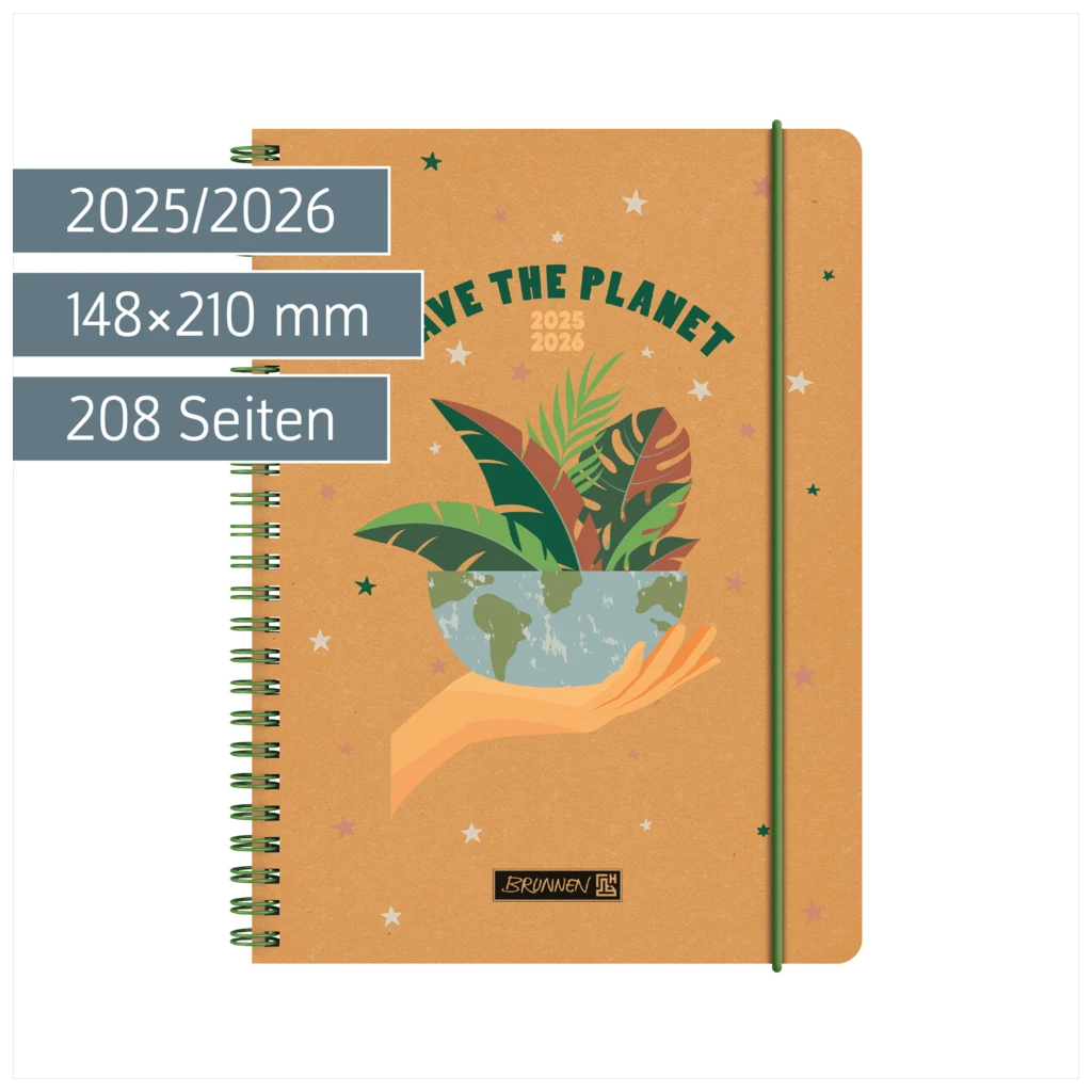 Schülerkalender 2025/2026 „Save The Planet“ | A5, Leder