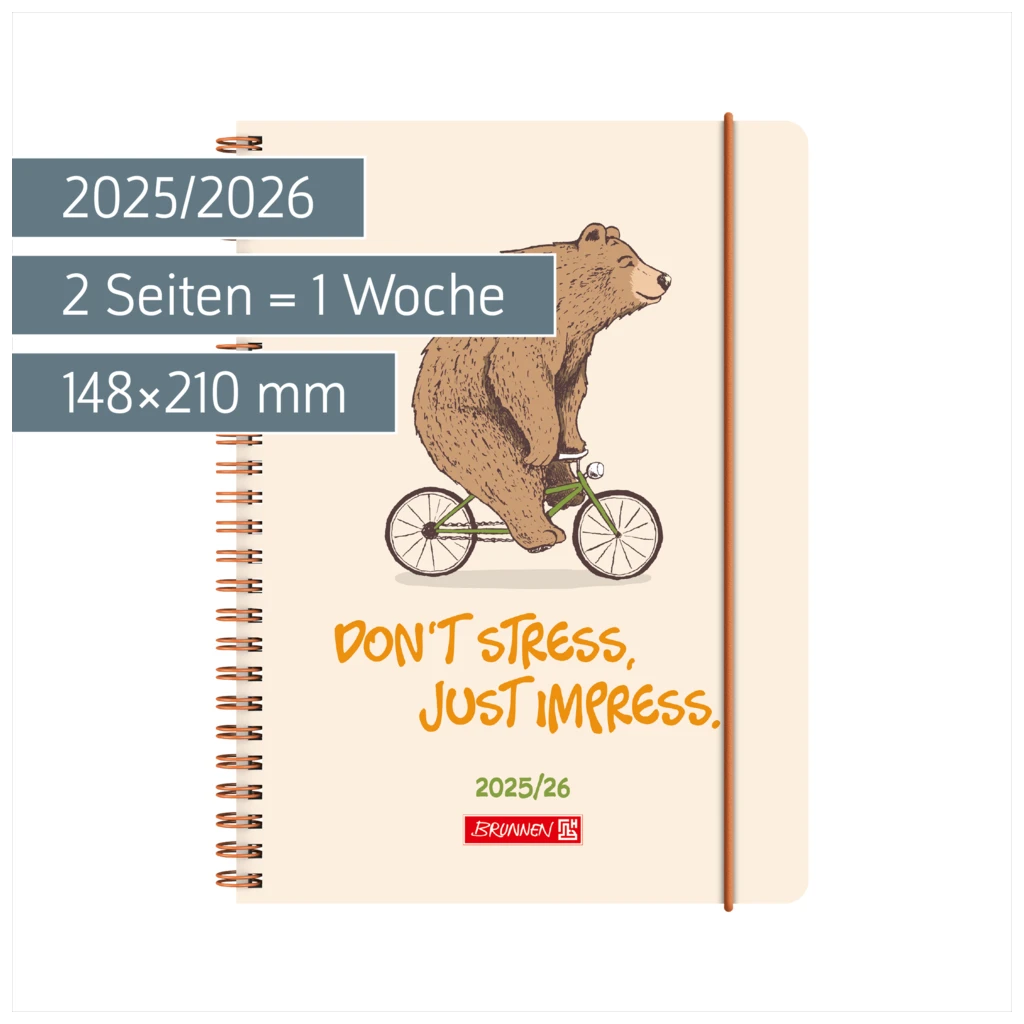 Schülerkalender 2025/2026 „Bear“ | A5, Kunststoff