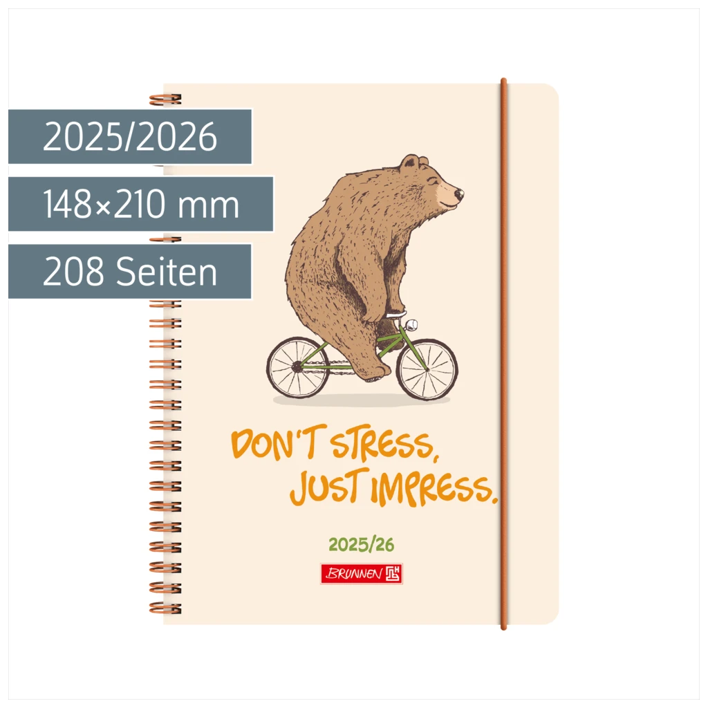 Schülerkalender 2025/2026 „Bear“ | A5, Kunststoff
