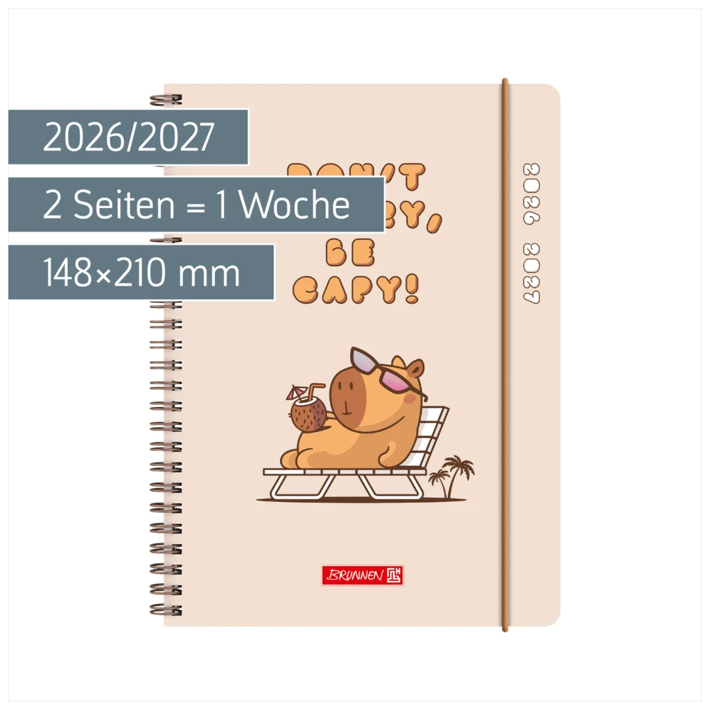 Schülerkalender 2026/2027 „Capy“ | A5, Kunststoff