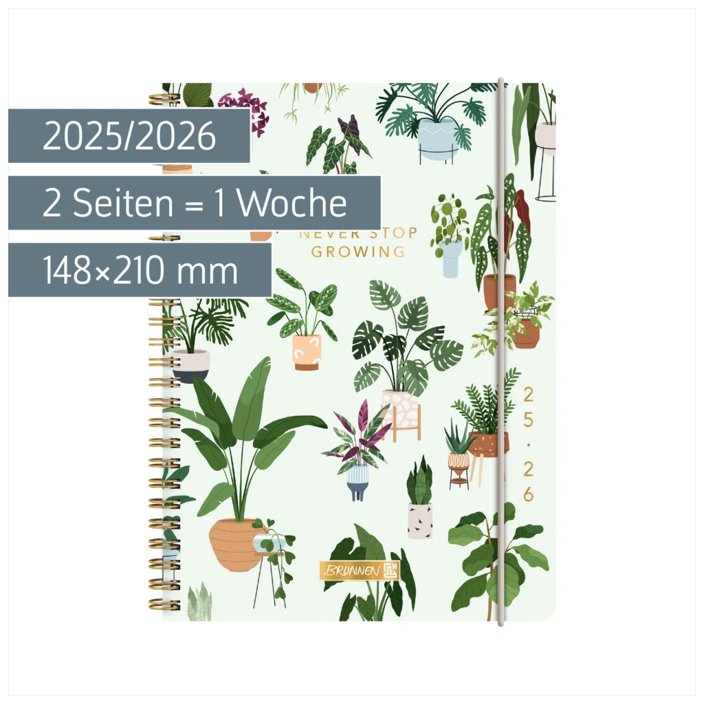 Schülerkalender 2025/2026 „Little Plants“ | A5, Kunststoff