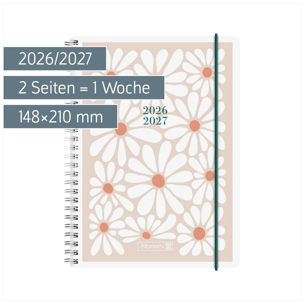 Schülerkalender 2026/2027 „Daisy“ | A5, Kunststoff