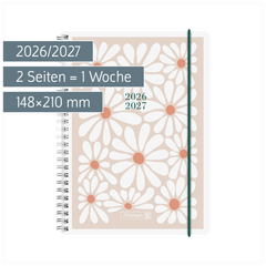 Schülerkalender 2026/2027 „Daisy“ | A5, Kunststoff