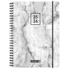 Schülerkalender 2025/2026 „Grey Marble“ | A5, Kunststoff