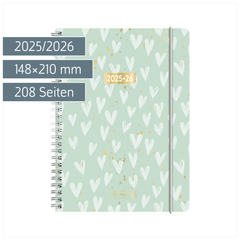 Schülerkalender 2025/2026 „Hearts“ | A5, Kunststoff