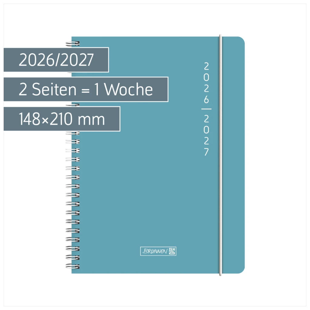 Schülerkalender 2026/2027 „Plain Blue“ | A5, Kunststoff