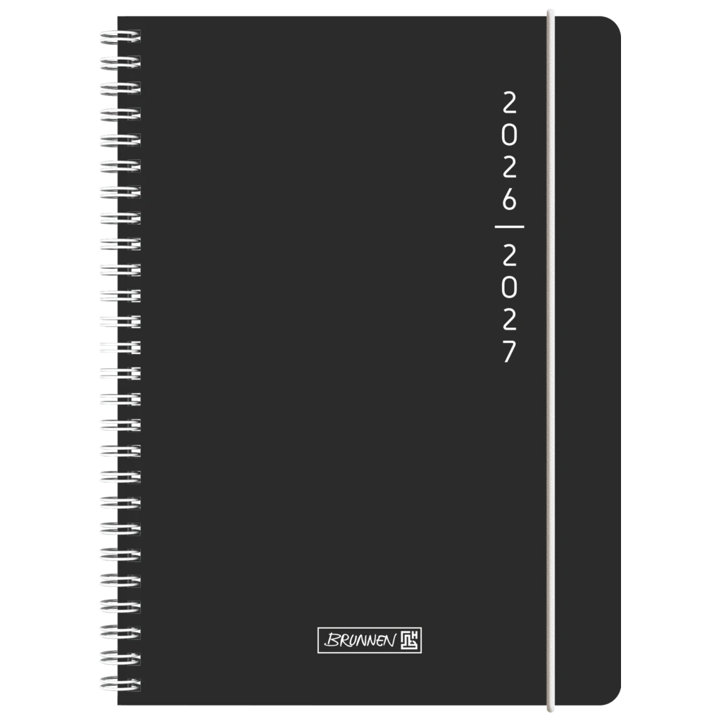 Schülerkalender 2026/2027 „Plain Black“ | A5, Kunststoff