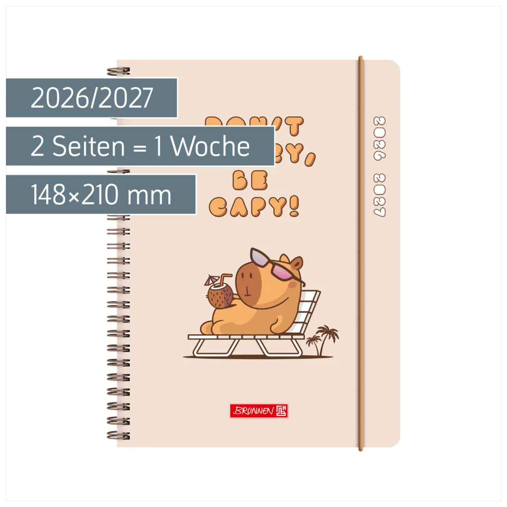 Schülerkalender 2026/2027 „Capy“ | A5, Kunststoff