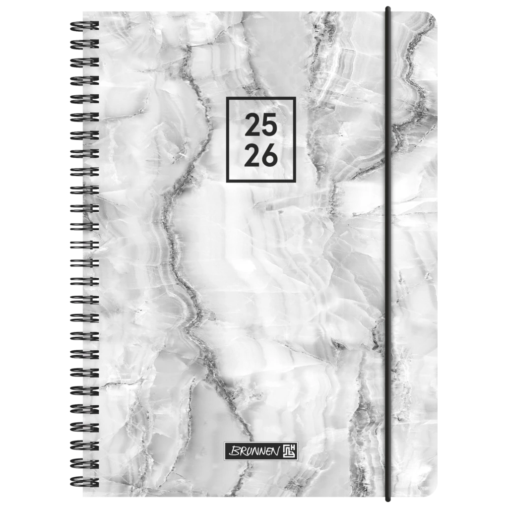 Schülerkalender 2025/2026 „Grey Marble“ | A5, Kunststoff