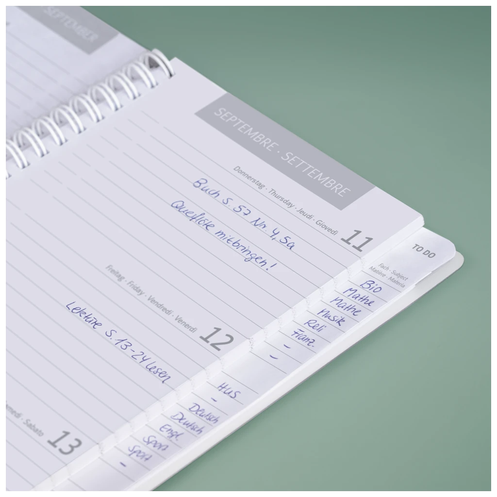 Schülerkalender 2025/2026 „Grey Marble“ | A5, Kunststoff