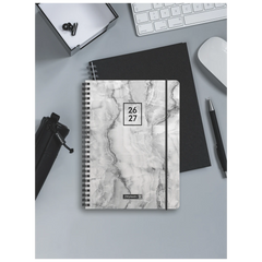 Schülerkalender 2026/2027 „Grey Marble“ | A5, Kunststoff