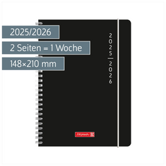 Schülerkalender 2025/2026 „Plain Black“ | A5, Kunststoff
