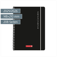 Schülerkalender 2025/2026 „Plain Black“ | A5, Kunststoff