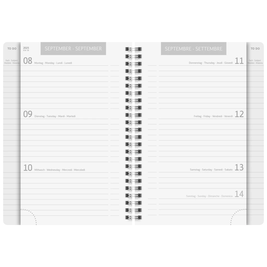 Schülerkalender 2025/2026 „Plain Black“ | A5, Kunststoff