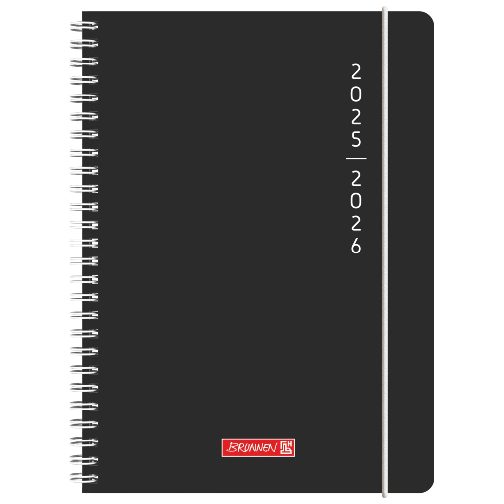 Schülerkalender 2025/2026 „Plain Black“ | A5, Kunststoff