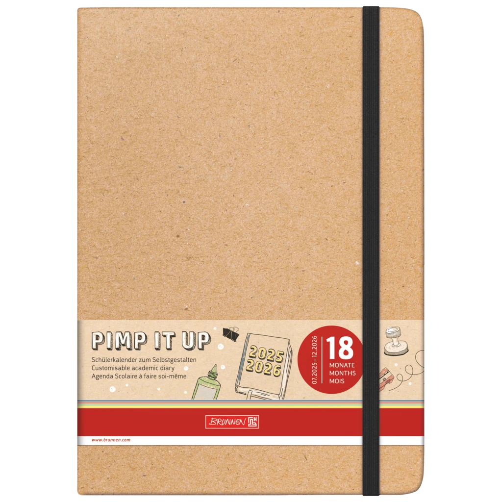 Schülerkalender 2025/2026 Pimp it up! | A5, Papier, braun
