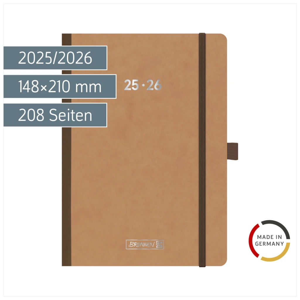 Schülerkalender 2025/2026 FACT!plus | A5, Karton, braun