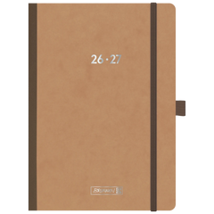Schülerkalender 2026/2027 „Pressspan braun“ FACT!plus | A5, Karton