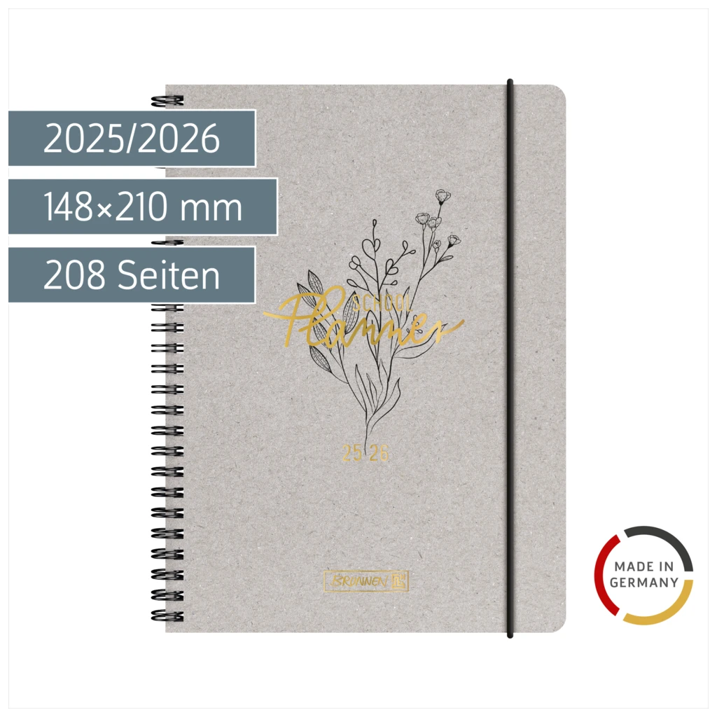 Schülerkalender 2025/2026 „Botanical“ | A5, Karton