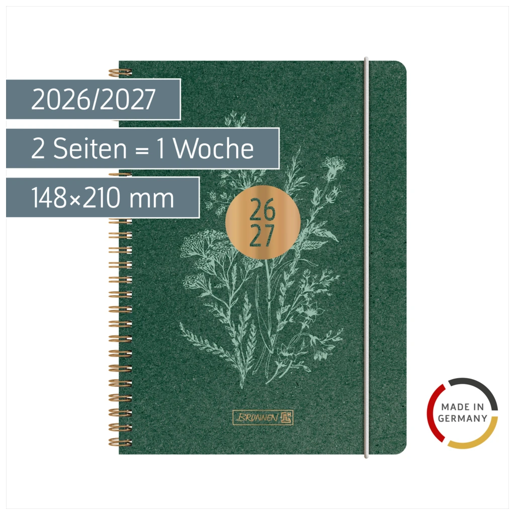 Schülerkalender 2026/2027 „Botanical“ | A5, Karton