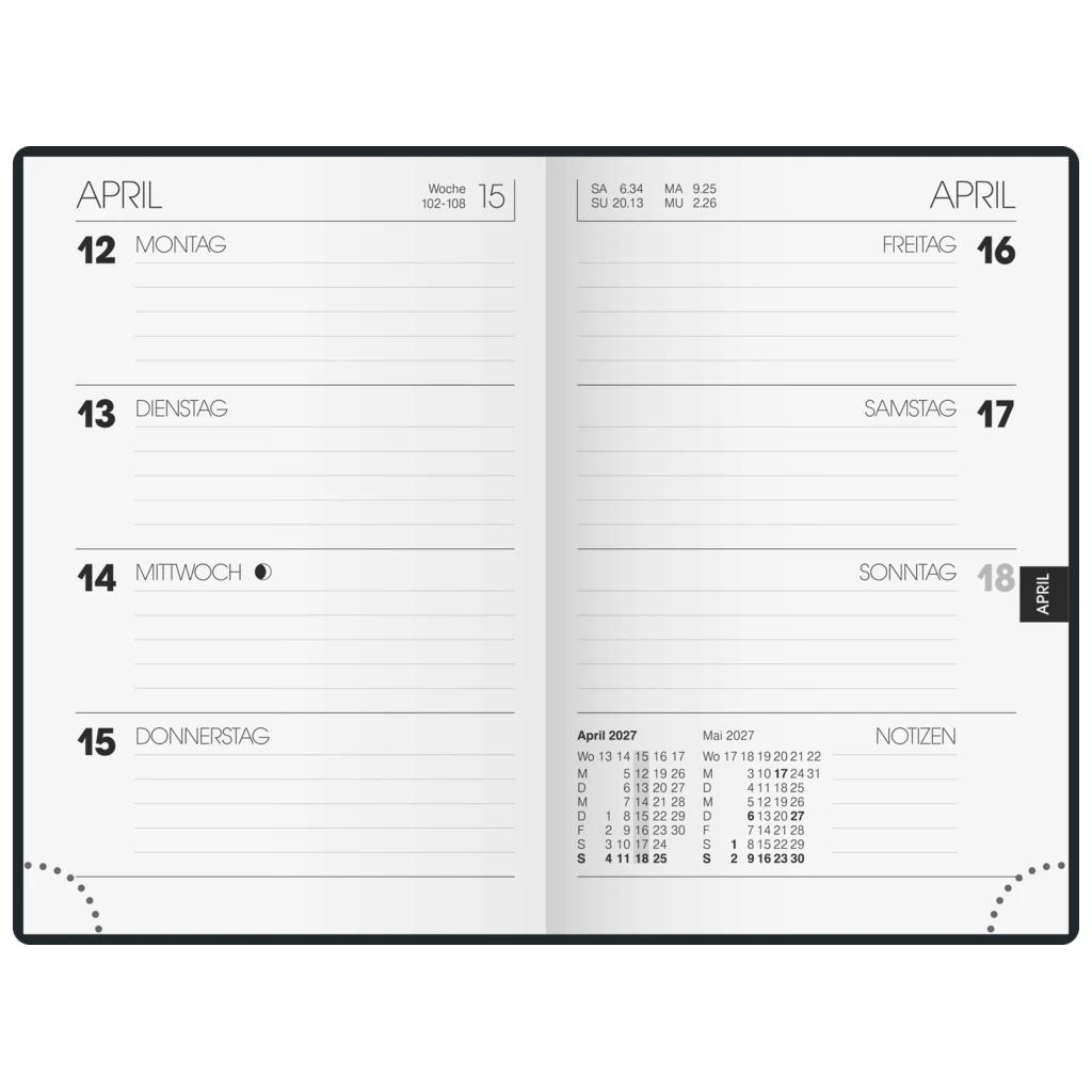 Taschenkalender Mod. 723 2027 | A7, Kunststoff, dunkelblau