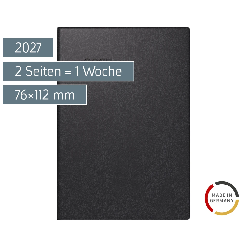 Taschenkalender Mod. 723 2027 | A7, Kunststoff, schwarz