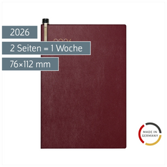 Taschenkalender Mod. 723 2026 | A7, Kunstleder, bordeaux