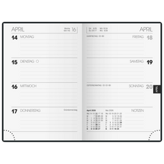 Taschenkalender Mod. 723 2026 | A7, Kunstleder, schwarz
