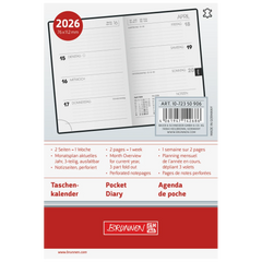 Taschenkalender Mod. 723 2026 | A7, Leder, schwarz