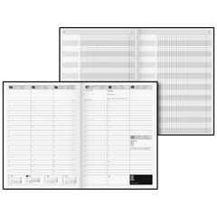 Buchkalender TimeCenter Mod. 724 '24 | A4, Kunststoff, schwarz