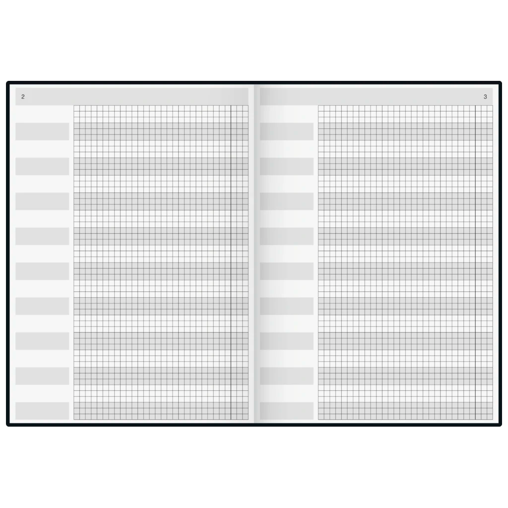 Buchkalender TimeCenter Mod. 724 '24 | A4, Kunststoff, schwarz