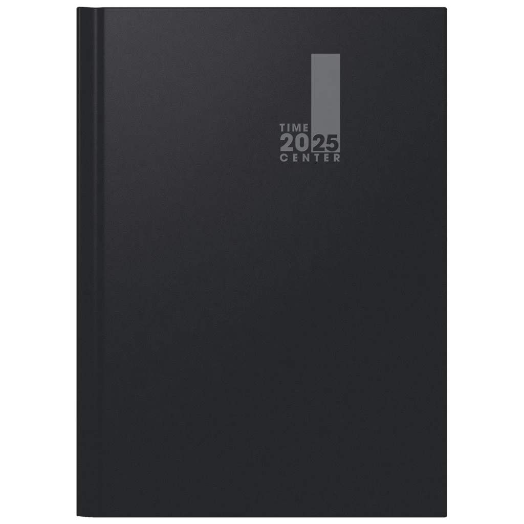 Buchkalender TimeCenter Mod. 724 2025 | A4, Kunststoff, schwarz