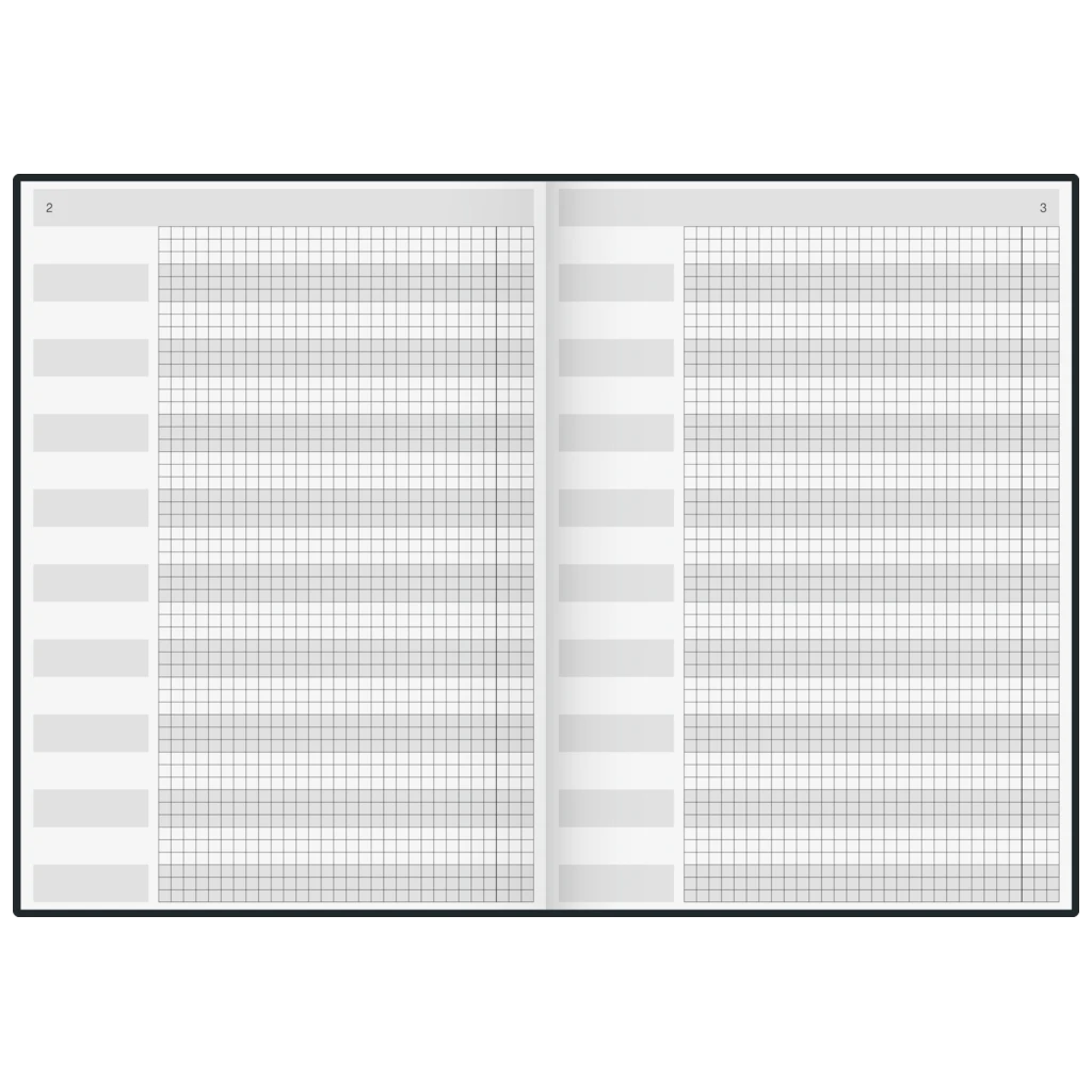 Buchkalender TimeCenter Mod. 724 2025 | A4, Kunststoff, schwarz